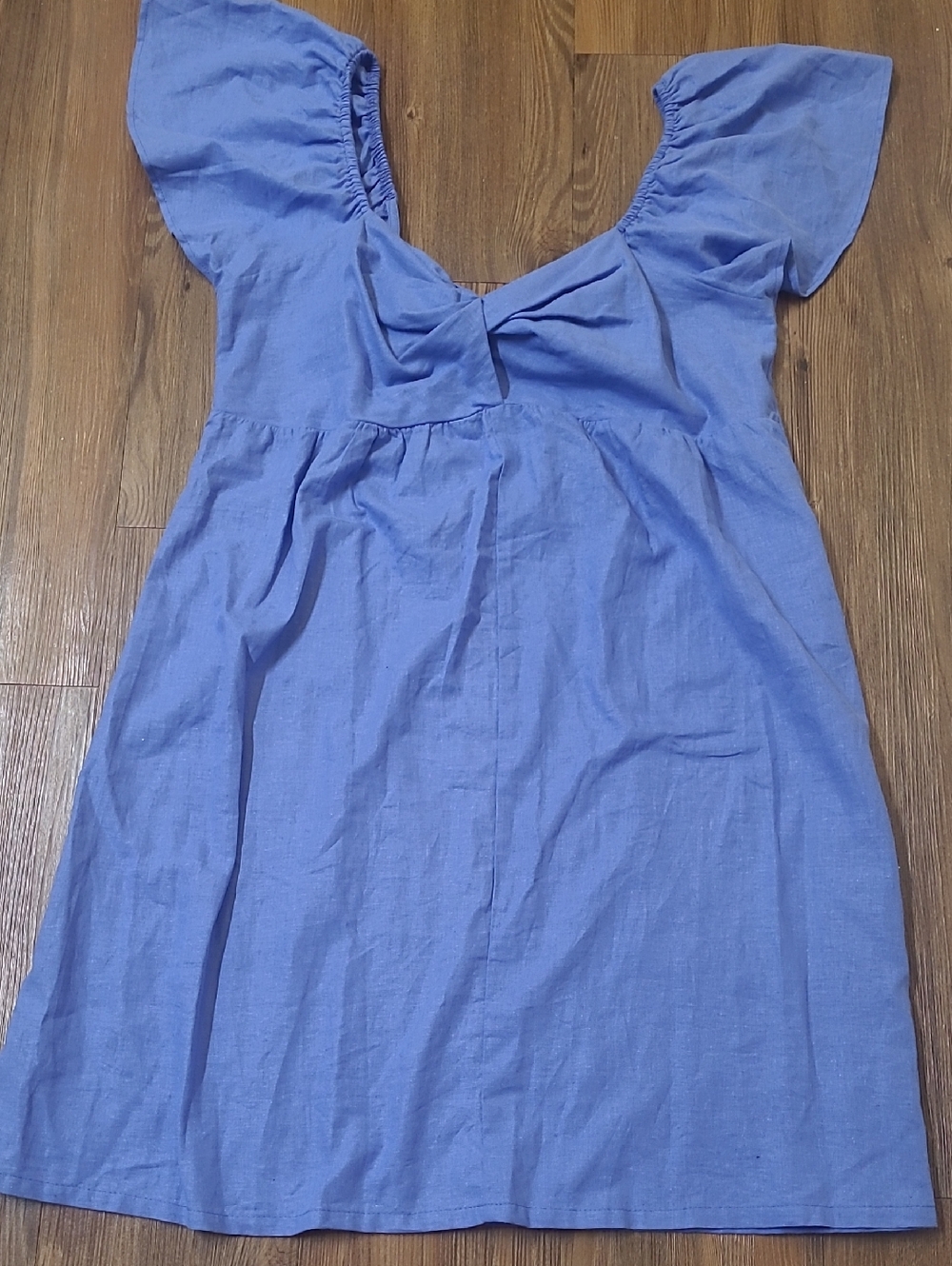 LA RELAXED  CALIFORNIA Women’s Blue Midi Dress with Flutter‎ Sleeves